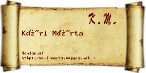 Kéri Márta névjegykártya